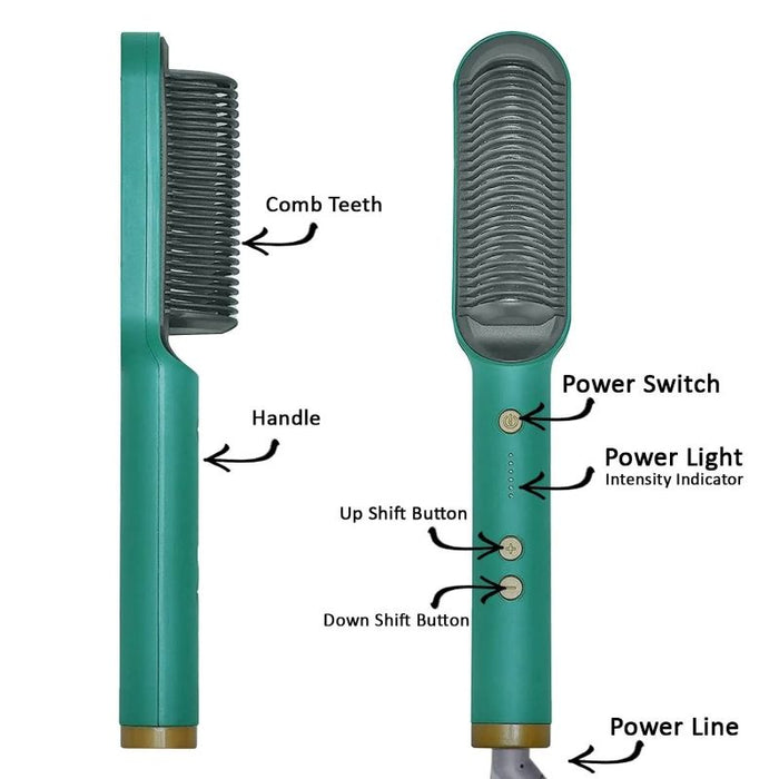 HQT-909B Hair Straightener - Ceramic Heated Hair Brush - Heating Electric Hair Straightener