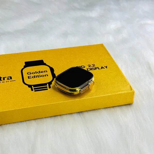 HK9 Ultra Golden Edition: Dual Straps, 2.2-Inch Infinite Display Smartwatch in Glamorous Gold
